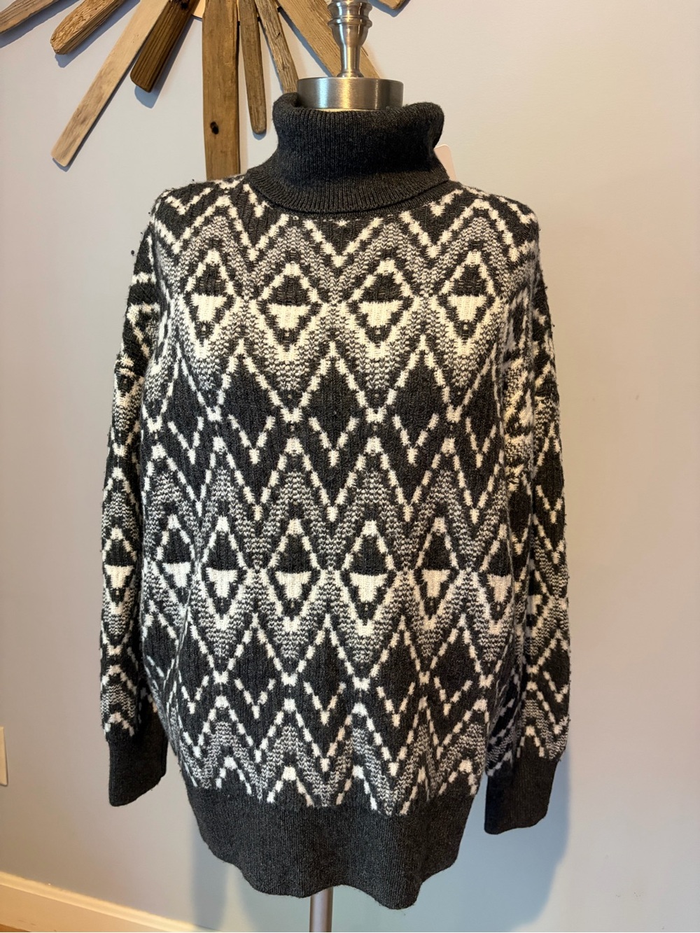 Varley Ida Relaxed Fairisle Rollneck Sweater Size Small NWT